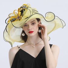 Summer Fashion Leisure Cornice Hat Women Organza Embroidered Hat