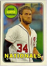 2018 Topps Heritage Bryce Harper Washington Nationals Baseball Card
