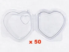Ty Beanie Baby Tag Protectors Lot of 50 Plastic Heart Hang Tag Holders Set [New]