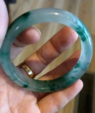 Certified A  jade stone Icy Green Bangle diameter 53-54mm bangle