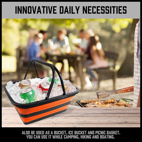 Adjustable Collapsible Sink 16L Large Portable Basket Wash Basin Outdoor Camping - Picture 7 of 9