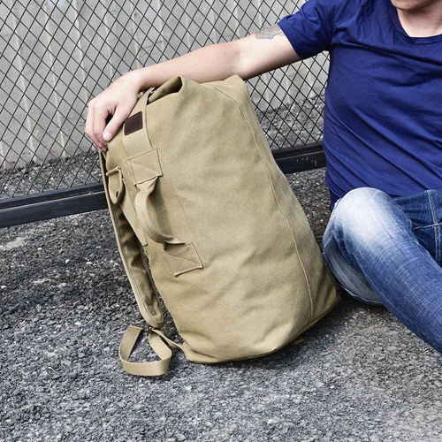 Mochila de lona para hombres Bolso de hombro Deportes Viaje Lona Militar Bolso de mano Equipaje - Imagen 20 de 42