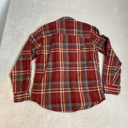 Volcom Mens Flannel Shirt Small Classic Fit Red Plaid Cotton Blend Long Sleeve - Picture 8 of 9