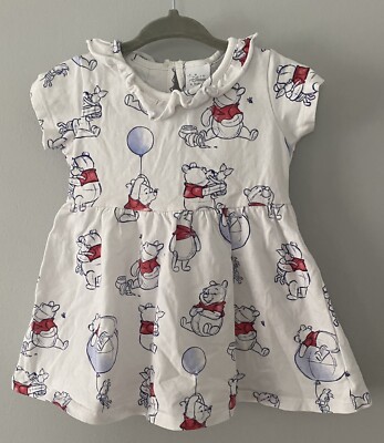 Disney Baby Mädchen Kleid Größe 6-9 weiß Winnie Puuh wunderschön Sommer  