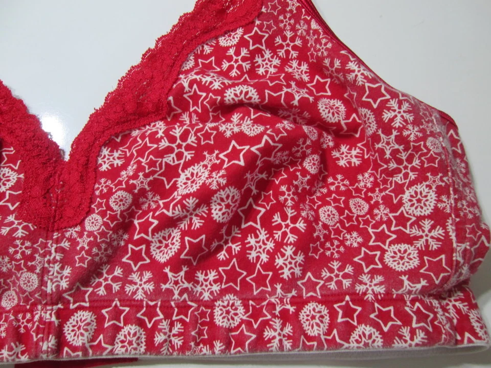 Moda Sujetador Bug Talla XL Rojo Inalámbrico Sin Forro Correas Ajustables Lencería de Encaje Foto 4 de 4