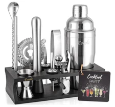 Bartender Kit Cocktail Shaker Set with Stand 17-Piece Bar Tool Bar Set for Drink