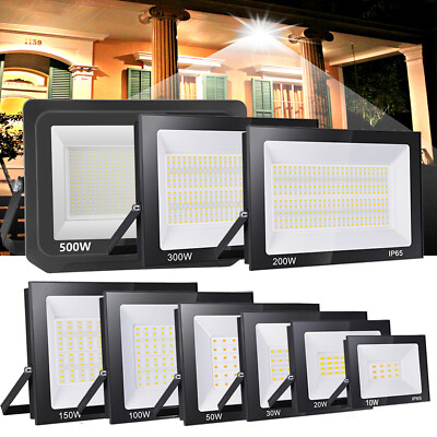 LED Strahler Außen Fluter 500W 300W 200W 100W 50W 30W 10W Scheinwerfer IP65 DHL