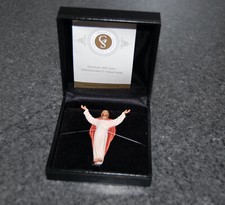 Miniatur Gr&ouml;dner Holzschnitzerei Jesus Heiland mit Etui