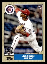 2022 Topps #T87-12 Josiah Gray 1987 Topps Baseball 35th Anniversary card
