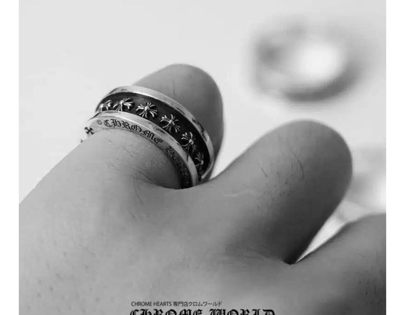 CHROME HEARTS Silver SPINNER RING Size 7.5