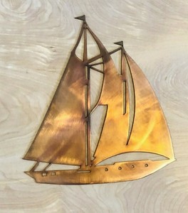 Sailboat Wall Metal Art Hanging With Rustic Copper Finish Ebay