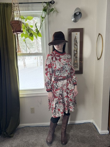1960s Vintage Zodiac Astrology Dress