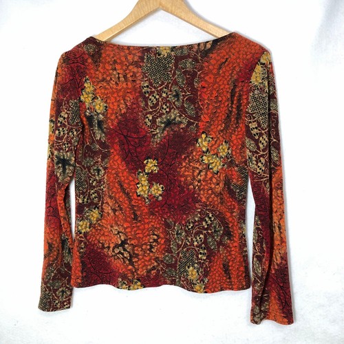 Coldwater Creek Womens Stretch Floral Print Shirt Size XSM Autumn Fall Orig $59 - Picture 4 of 5