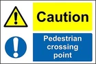 Caution pedestrian crossing point Safety sign
