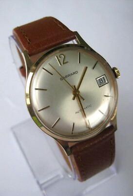 Garrard 9ct Gold Vintage 1979 Automatisch Herren Armbanduhr