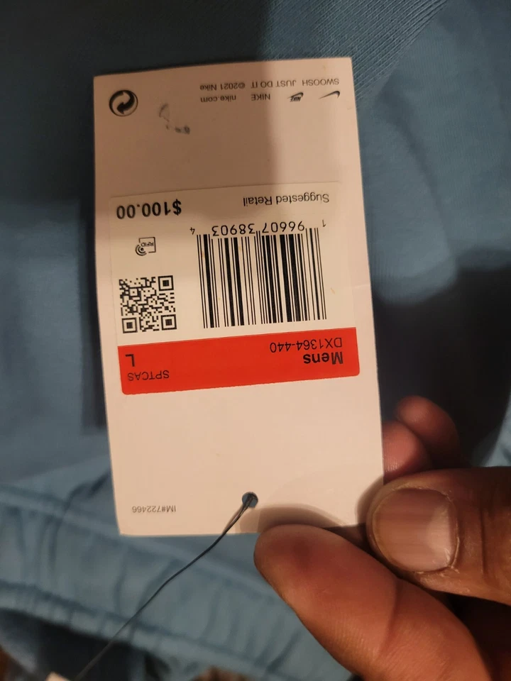 Pantalones de vellón Nike Solo Swoosh talla GRANDE agua turquesa blanco para hombre DX1364 440 Foto 4 de 4