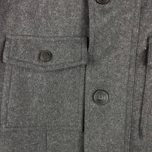 Guess Military Coat Jacket Grey Wool Blend Insulated Men's Sz S $295 - Picture 4 of 9