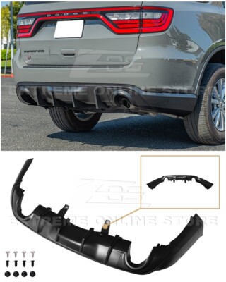 Performance Track Matte Black Rear Bumper Dual Tips Diffuser 14-Up Dodge Durango