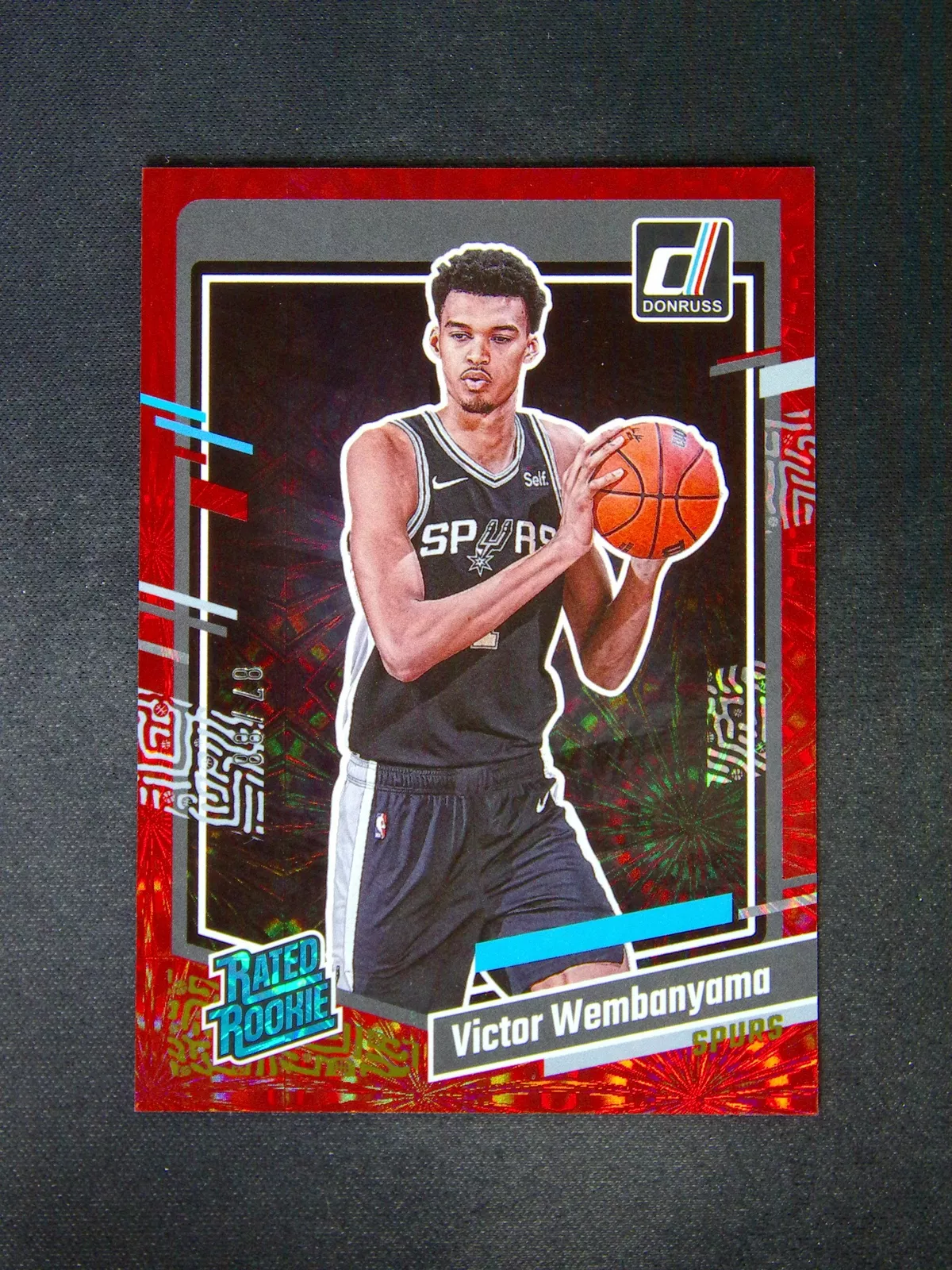 2023-24 Panini Donruss Victor Wembanyama #220 RC Rated Rookie Red Fireworks /88