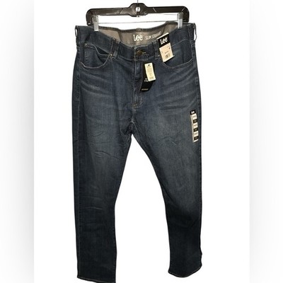 NEW-Lee Men's Slim Straight Denim Jeans Active Stretch  Multiple Sizes