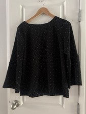 Banana Republic Black And White Polka Dot Belle Sleeves Shirt
