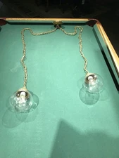 VINTAGE DOUBLE SWAG LIGHT FIXTURE CHANDELIER MCM HOLLYWOOD REGENCY