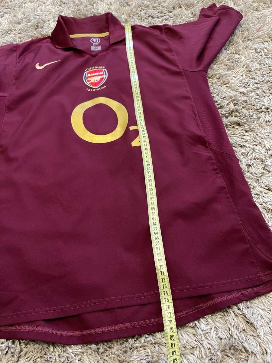 Arsenal O2 Home Football Shirt 2005 Soccer Nike Jersey Highbury