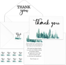 25 Pack Sympathy Thank You Cards for Funeral with Envelopes Sticker and Message