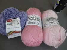 LOT OF 3 CASCADE YARNS CHERUB ARAN & 220 Superwash
