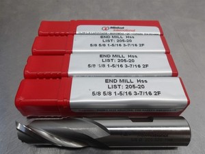 4 NEW! Minicut 5/8" HSS Endmill 2FL 5/8"SHK 1-5/16"LOC 3-7/16"OAL 205-20