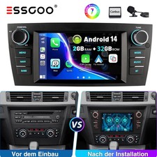 F�r BMW 3er E90 E91 E92 E93 Carplay Android 14 Autoradio 2+32G GPS NAVI RDS WIFI