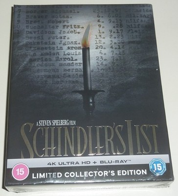 SCHINDLER'S LIST 4K UHD BLU-RAY STEELBOOK COLLECTOR'S EDITION NEU OVP (READ)