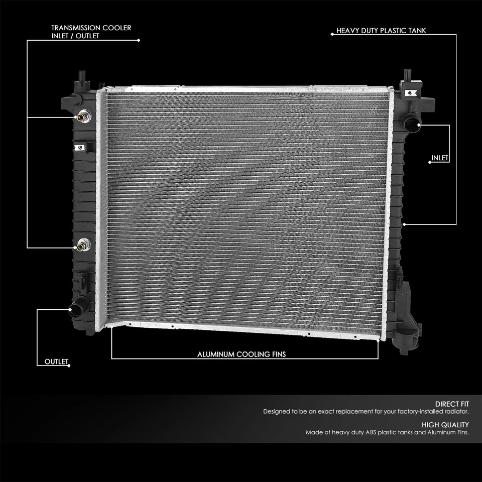 适用于 2010 - 2011 凯迪拉克 SRX Saab 9-4X 3.0L 冷却散热器铝芯 13240 — 第 2/4 张图片