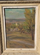 Jean-Claude Sardou (1905-1967. Paysage Campagne Nature. Peinture huile sur toile