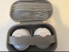 Momcozy Double Electric Hands-Free Breast Pump Set White w/ Case Cable