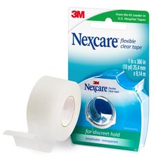 Flexible Clear Tape, Waterproof Transparent Medical Tape, 1 in x 10 yds, 1 Co...