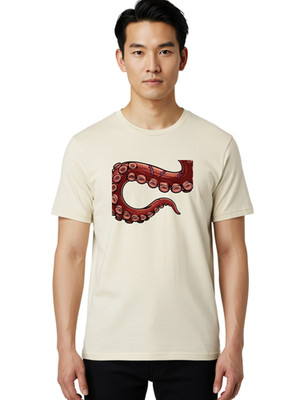 Octopus-Tentacle-3 Mens Graphic Tee, 100% Cotton, Casual Summer Wear