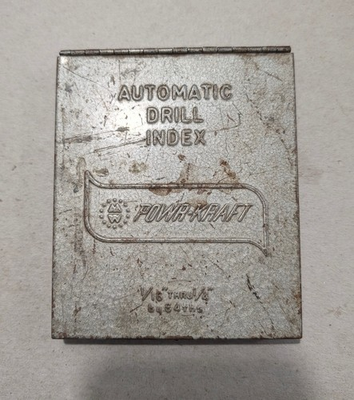 #ad Vintage Powr Kraft Drill Index 1 16 thru 1 4 by 64ths Power Kraft EMPTY $10.95