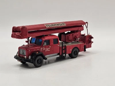  1:87 Feuerw  Umbau Eigenbau Magirus  Deutz Mercur Gelenkbühne  Feuerwehr Wien  - Bild 1 von 4