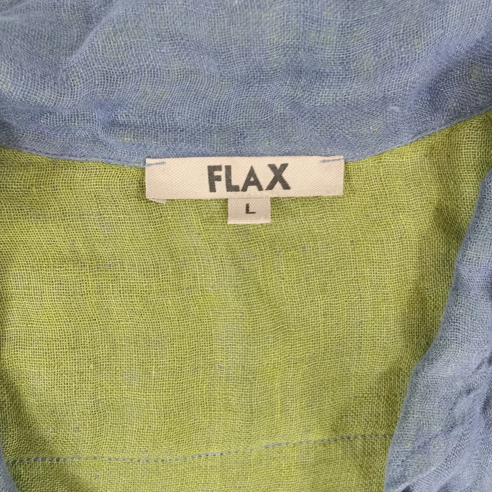 FLAX Jeanne Engelhart Linen Cardigan Blazer Jacket Lagenlook Sz L Coastal Prep - Image 3 of 4