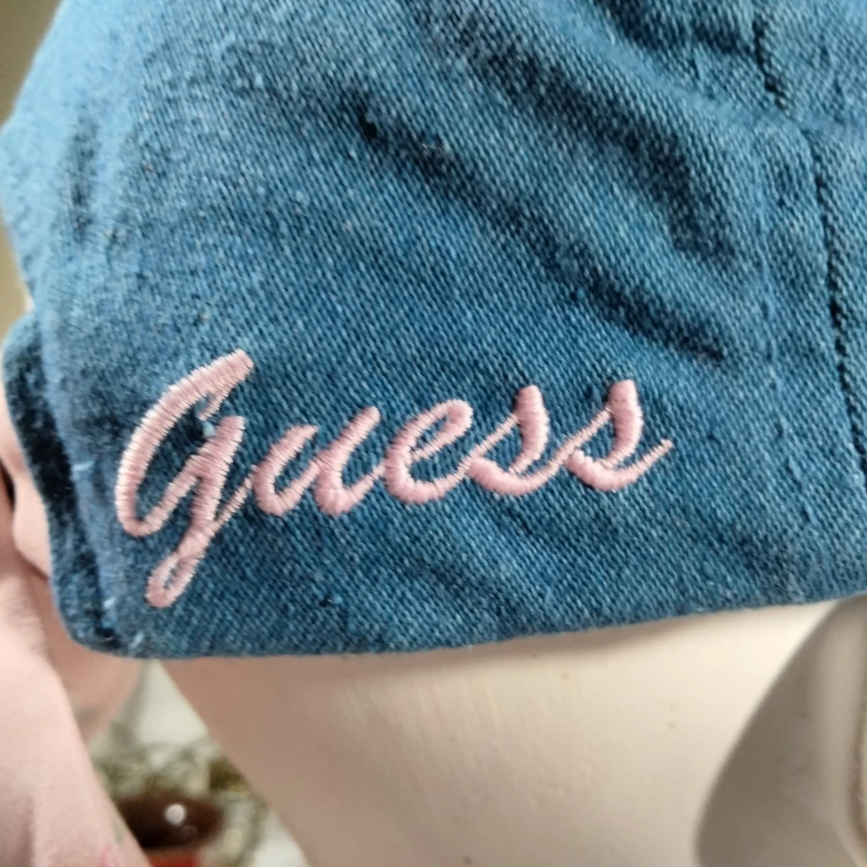 Vtg Y2K Guess Cap Embroidered Bow Blokette Balletcore Pastel Preppy Sporty - Image 4 of 4