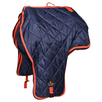 HILASON Western Horse Saddle Carrier Cover Storage Travel Bag Quilted Navy