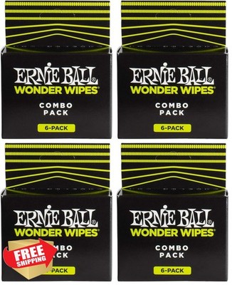 Ernie Ball Guitar Wonder Wipes 6 Count (Pack of 4)