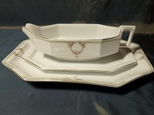 Sauciere,Servierplatte,Art Deco,Rosenmotiv,Goldrand, Krautheim Selb Bavaria