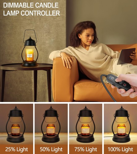 Candle Warmer Lamp, Dimmable Candle Warmer Lantern with Timer, Mothers Day Bi... - Picture 4 of 8