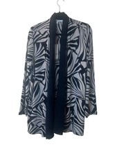 Chico's Zebra-Print Lily Chiffon Open Cardigan Jacket Sz L