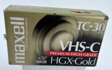 Maxwell TC-30 HGX Gold VHS-C New Sealed Video Camcorder Tape Premium High Grade