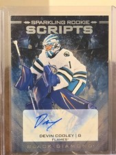 Devin Cooley 2024-25 Upper Deck Black Diamond Sparkling Rookie Scripts AUTO