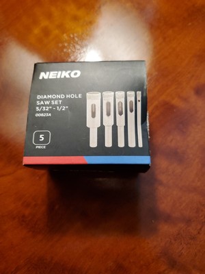 NEIKO 00823A Diamond Hole Saw, 5 Pc Diamond Drill Bit Set, 5/32 1/2-Inch Holl...