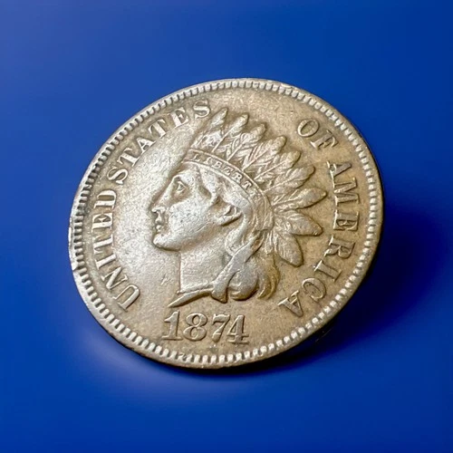 ** 1874 Indian Head CENT ** VF - XF full LIBERTY